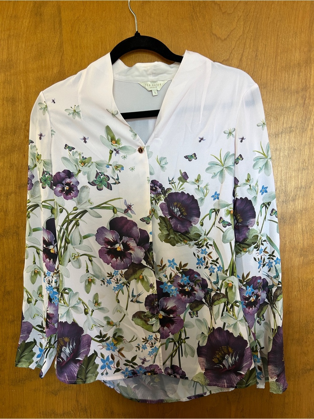 Ted Baker Pale Pink Floral Button-Front Blouse